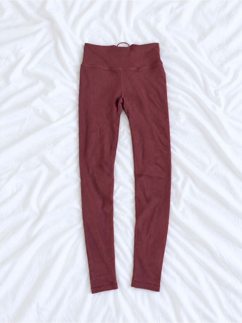Fabletics Ribbed High-Waist Leggings in Wine